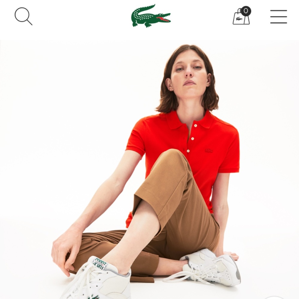 LACOSTE 100% COTTON STRETCH PIQUE POLO TOP 36 S XS